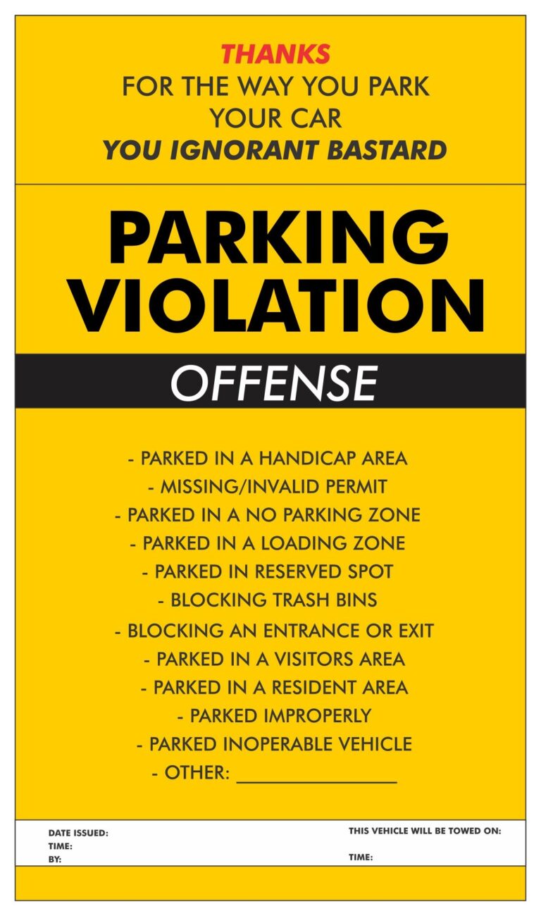 10 Best Free Printable Violation Tickets Printablee