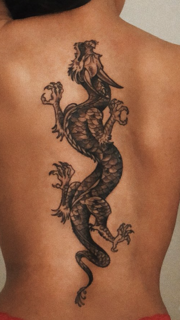 14 Dragon Spine Tattoo For Woman Inspired Beauty