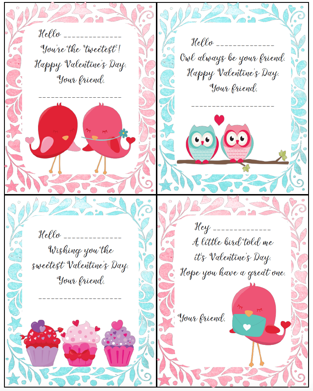 3 Free Printable Valentines Day Cards Perfect For Kids To Share At