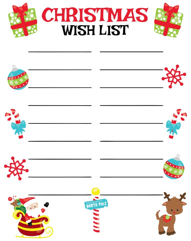 5 Best Free Printable Christmas List Paper Printablee