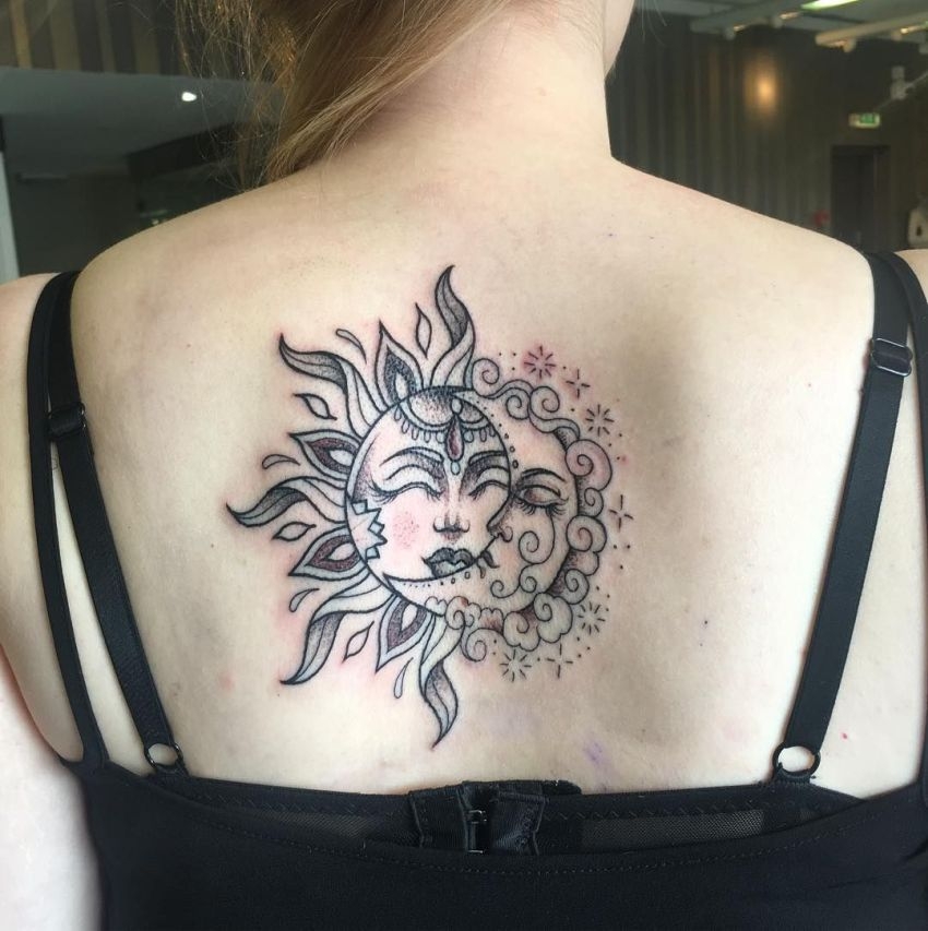 50 Wonderful Sun And Moon Tattoo Designs You Will Love Tats n Rings