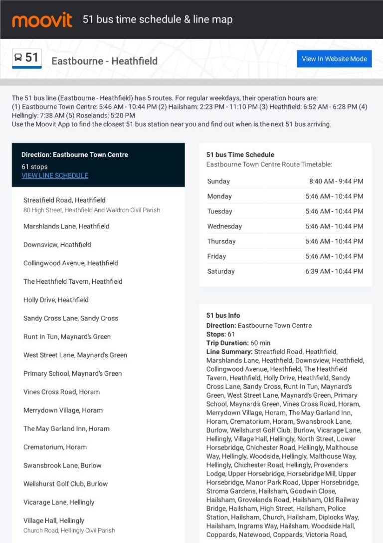 51 Bus Time Schedule Line Route DocsLib
