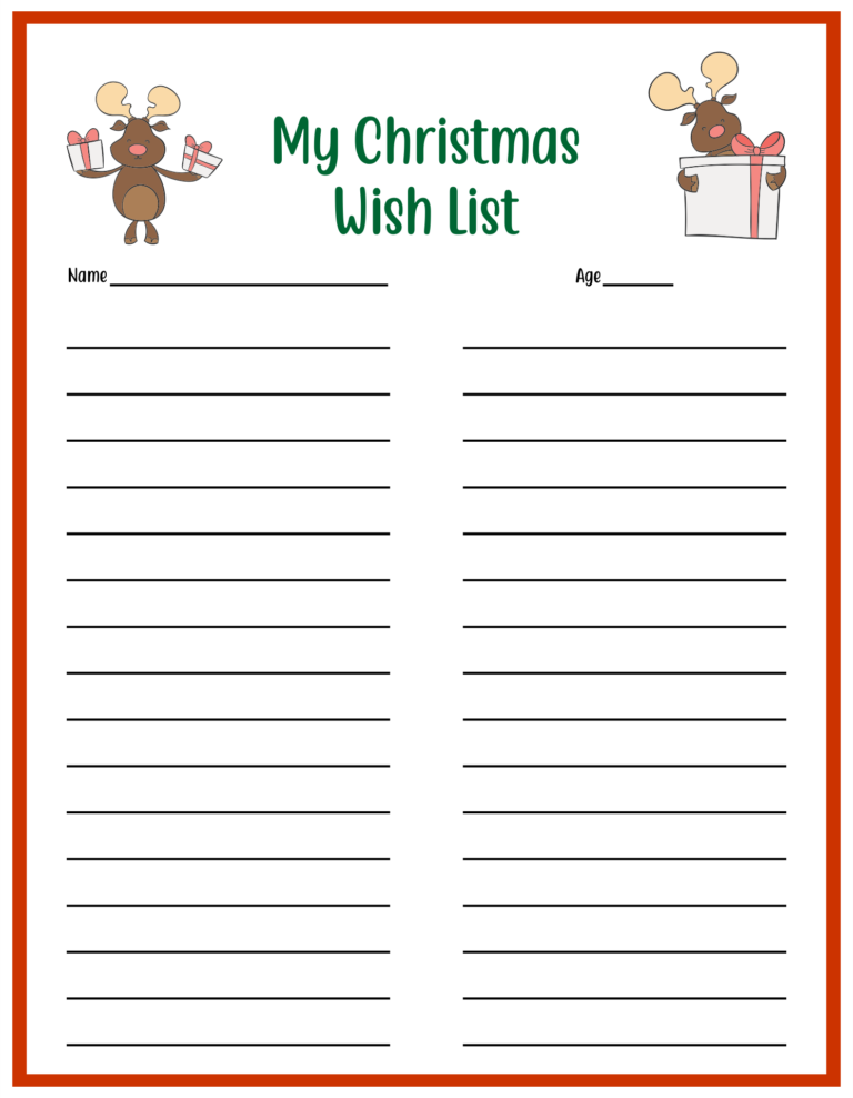 6 Best Wish List Printable Printablee