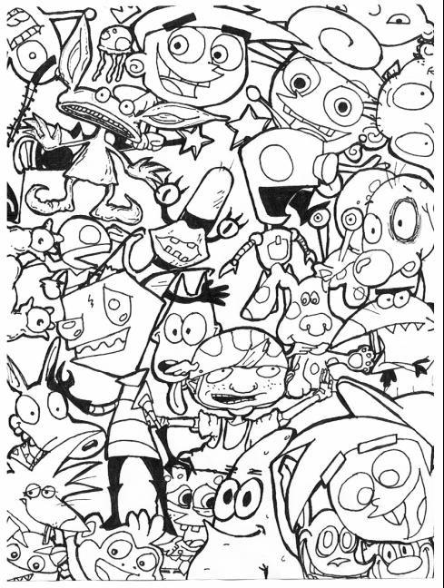 90s Nickelodeon Coloring Page KidsPracticalBooks