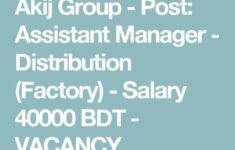 Akij Group Post Assistant Manager Distribution Factory Salary