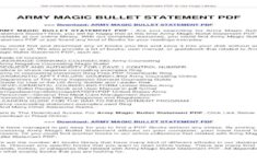 ARMY MAGIC BULLET STATEMENT PDF Instant Access To EBook Army Magic