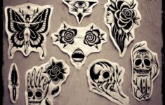 AWA Production Black Traditional Tattoo Flash Black And Grey Tattoos