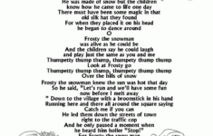 Bible Printables Christmas Songs And Christmas Carol Lyrics FROSTY