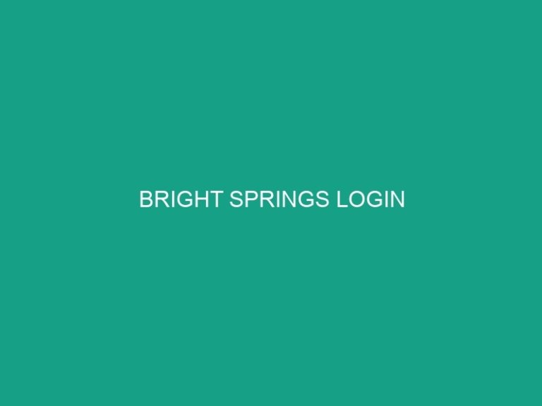 Bright Springs Login