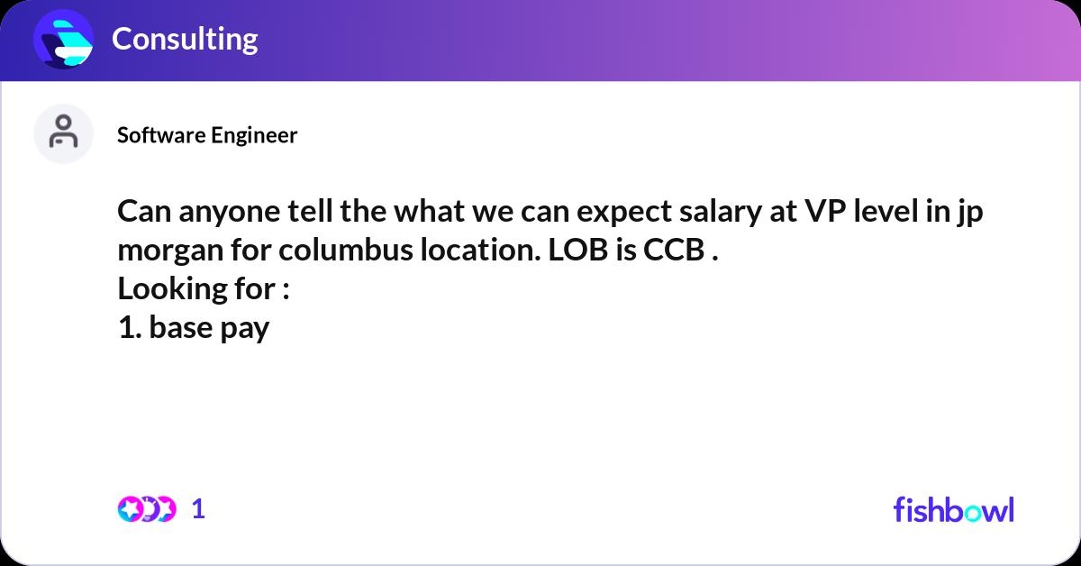 Can Anyone Tell The What We Can Expect Salary At VP Level In Jp Morgan