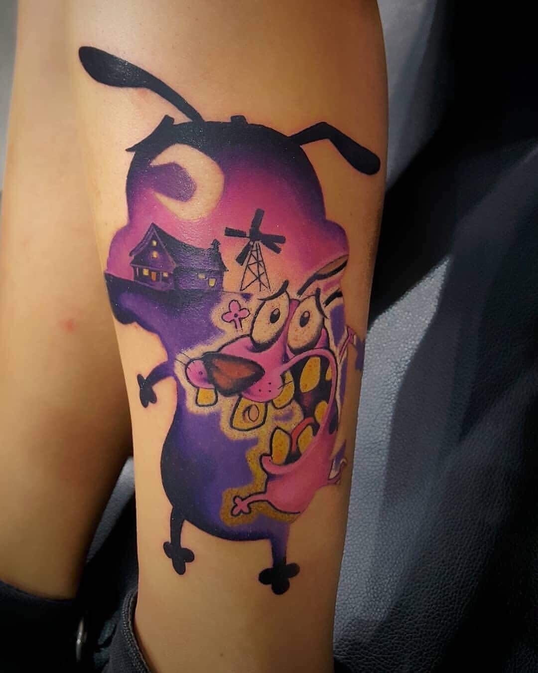 Courage The Cowardly Dog Tattoo Courage Tattoos Cartoon Tattoos