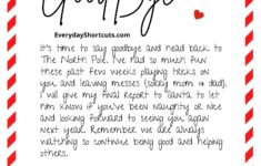 Elf On The Shelf Goodbye Letter FREE Printable Everyday Shortcuts