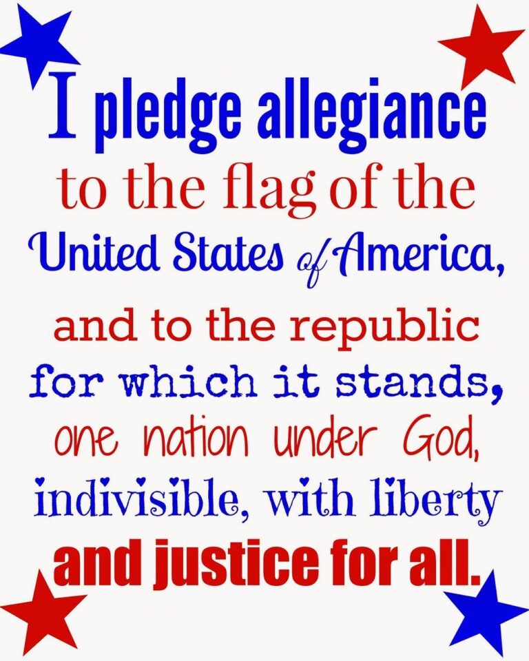 Free 4th Of July Printable Of The Pledge Of Allegiance Free 