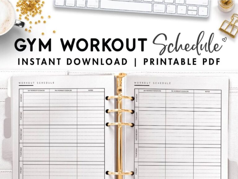 FREE 6 Day Gym Workout Schedule Pdf World Of Printables