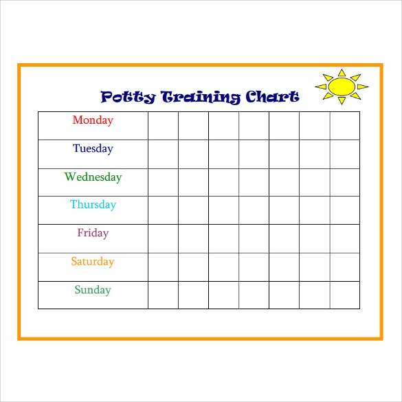 FREE 9 Potty Training Chart Templates In PDF