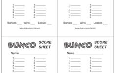 Free Bunco Printable Score Sheets