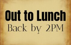 FREE Editable And Printable Out To Lunch Sign Instant Download