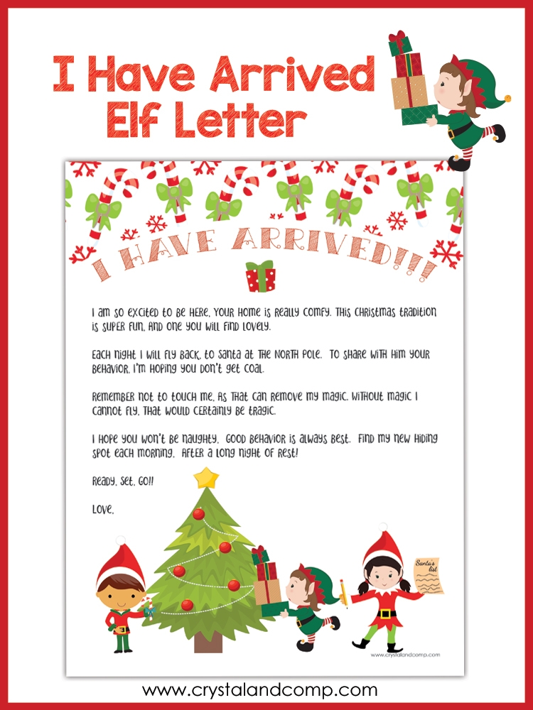 Free Elf On The Shelf Arrival Printables