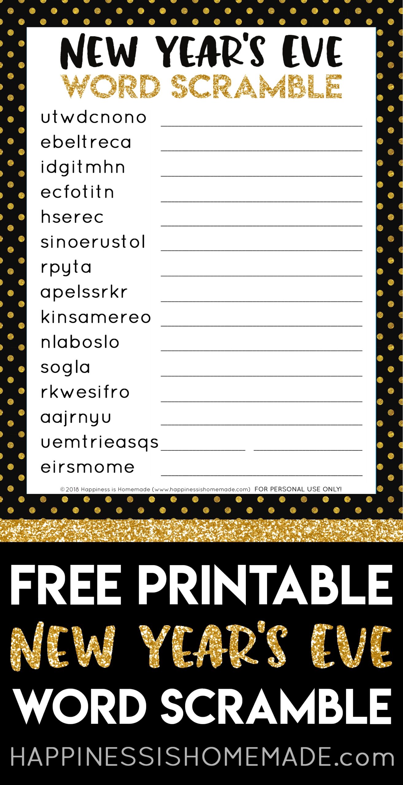 Free New Years Eve Printables Printable Templates