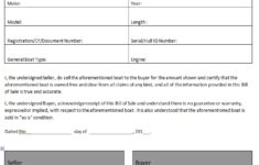 Free Printable Boat Bill Of Sale Form GENERIC