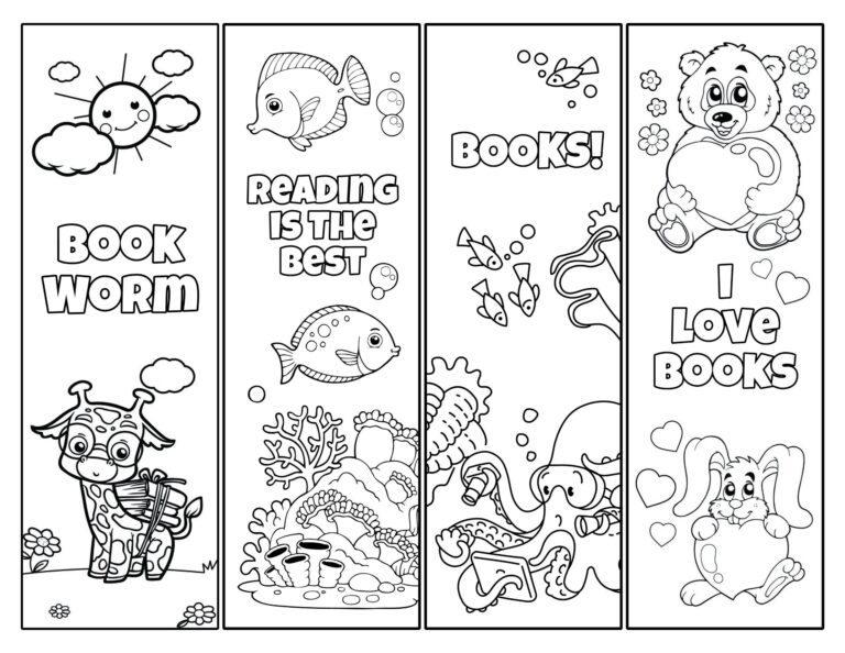 Free Printable Bookmarks For Kids To Color Printable Blog
