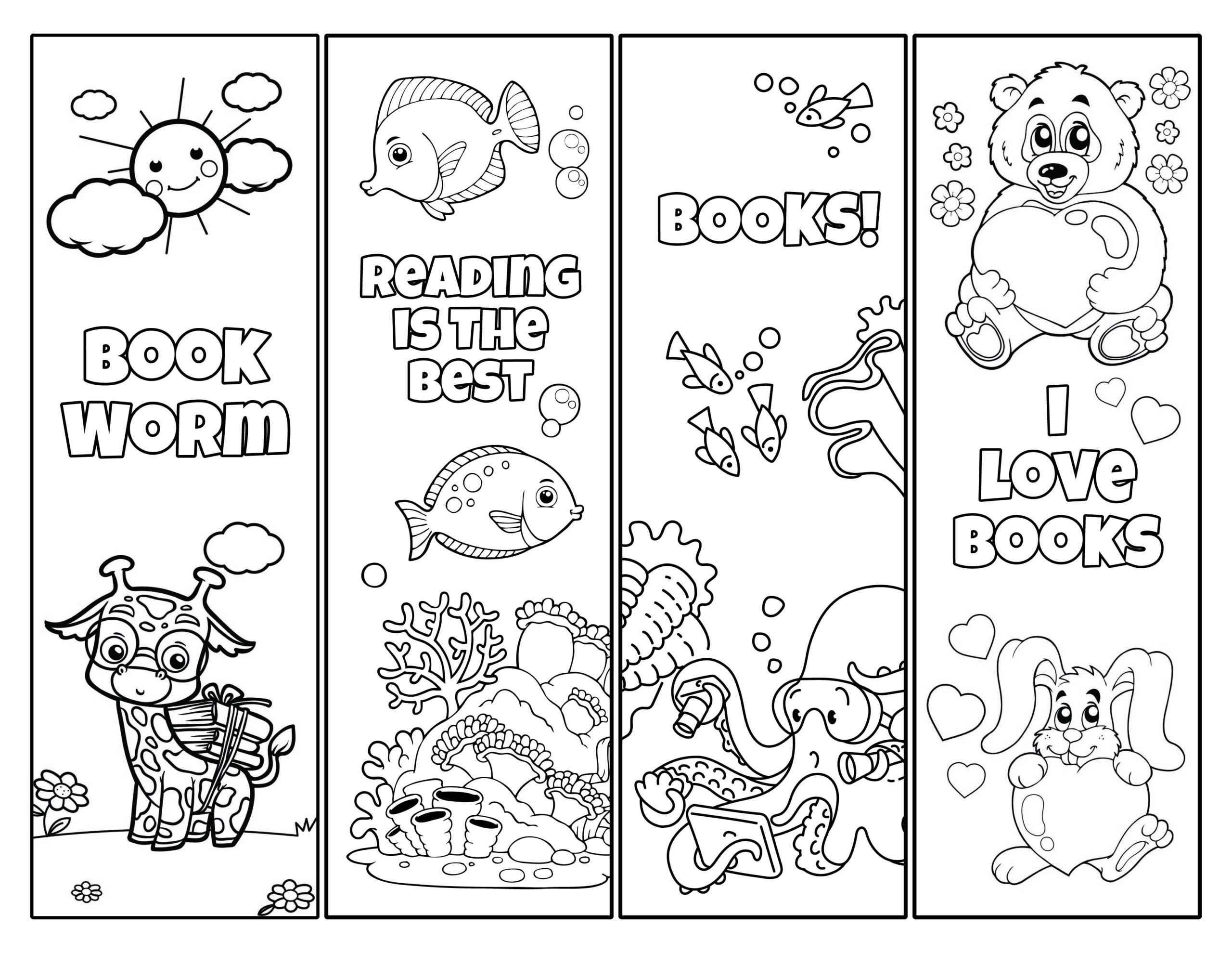 Free Printable Bookmarks For Kids To Color Printable Blog