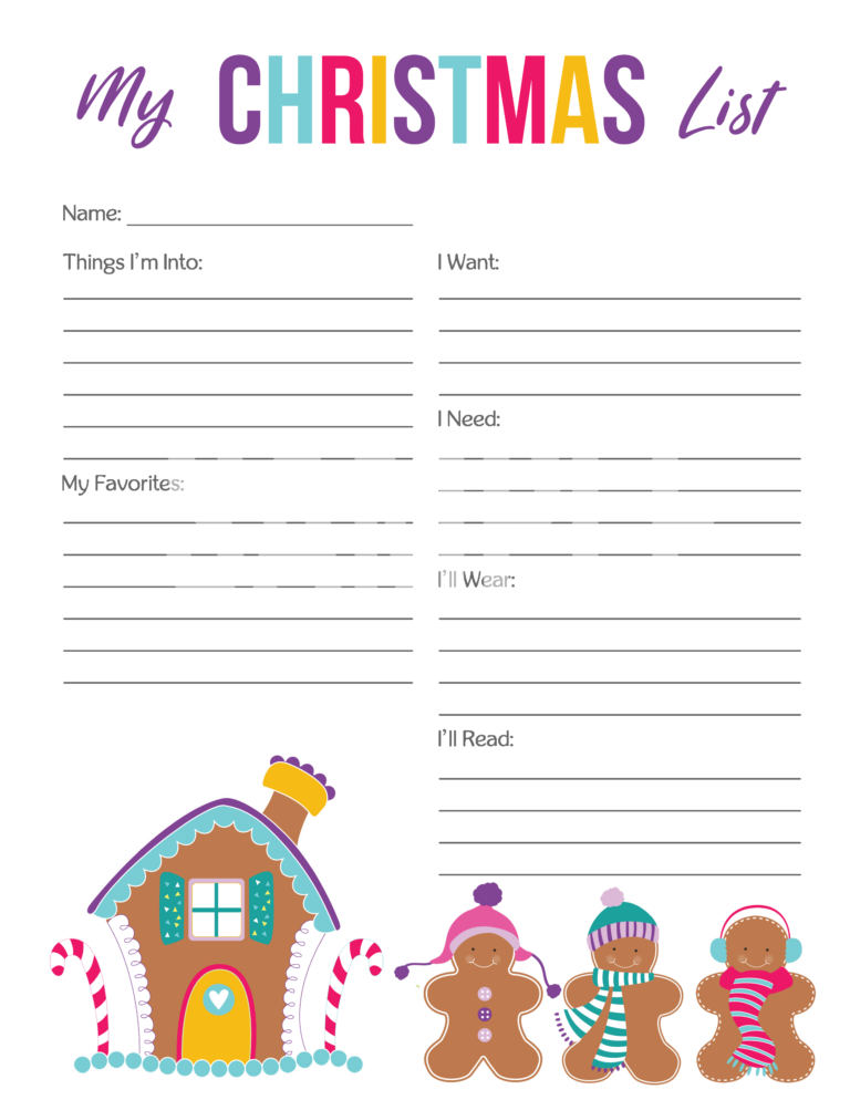 Free Printable Christmas List Printable Templates