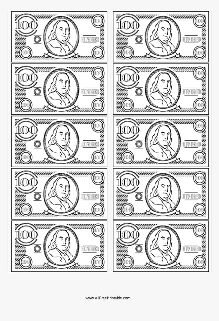 Free Printable Classroom Money Template