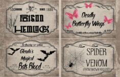 Free Printable Halloween Apothecary Labels 16 Designs Plus Blanks
