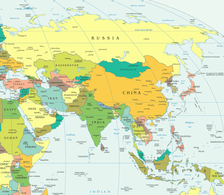 Free Printable Map Of Asia Printable Templates