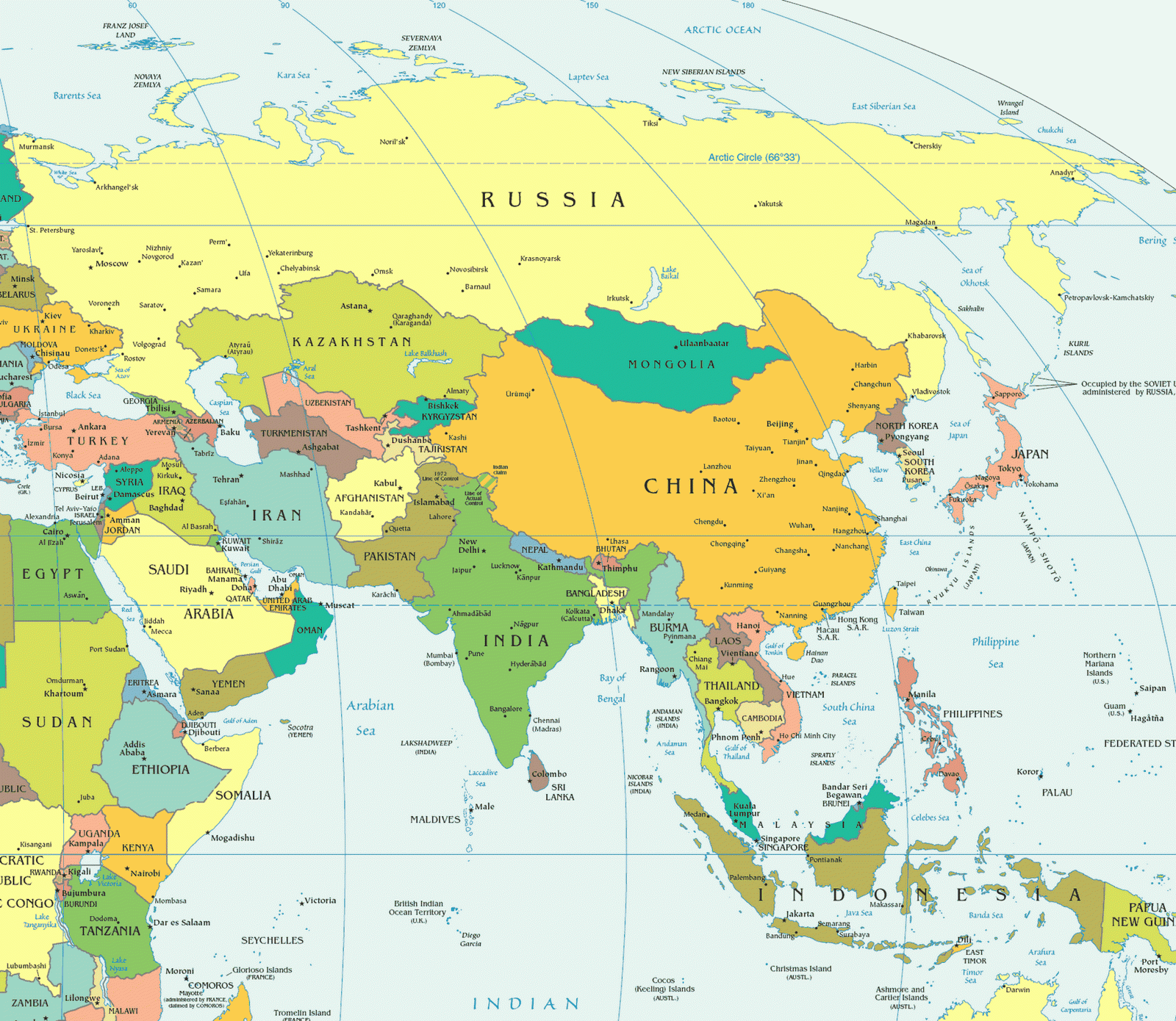 Free Printable Map Of Asia Printable Templates