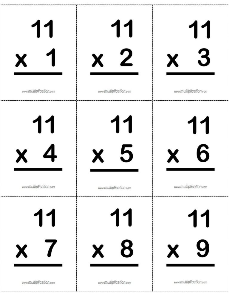 Free Printable Multiplication Flash Cards Printable Templates