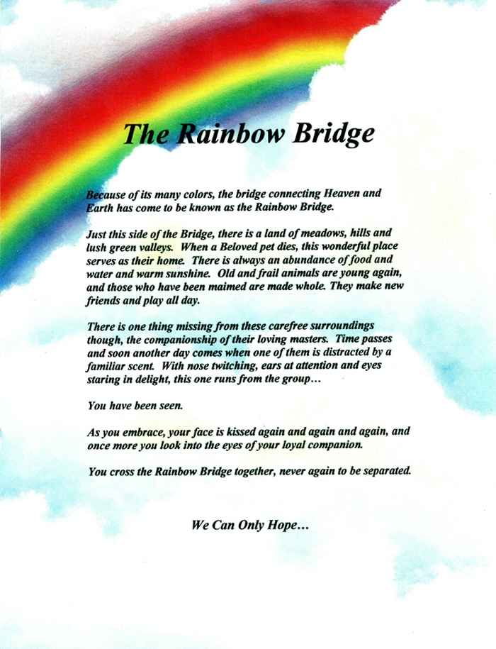 Free Printable Rainbow Bridge Poem Printable Templates