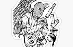 Gangsta Balaclava Blessed Sticker By SarGarcia Redbubble