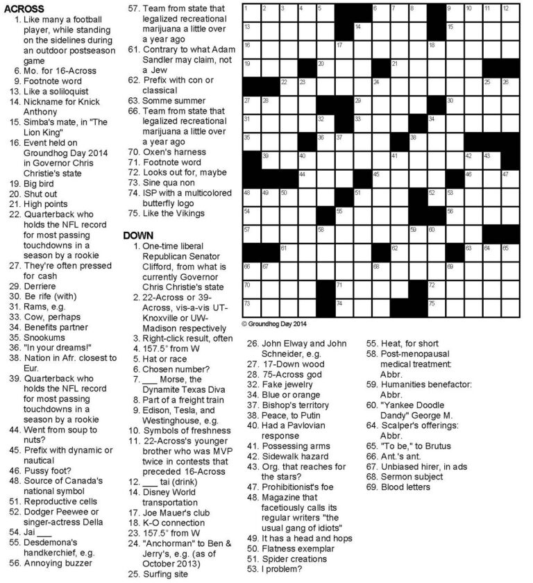 Hardest Crossword Puzzle Printable