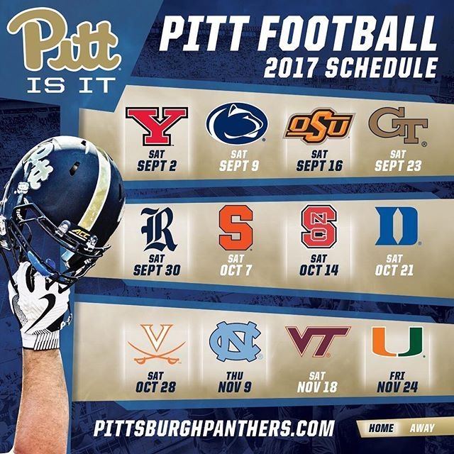 Here Is Our 2017 Schedule H2P Pitt Football Pitt Panthers Pitt