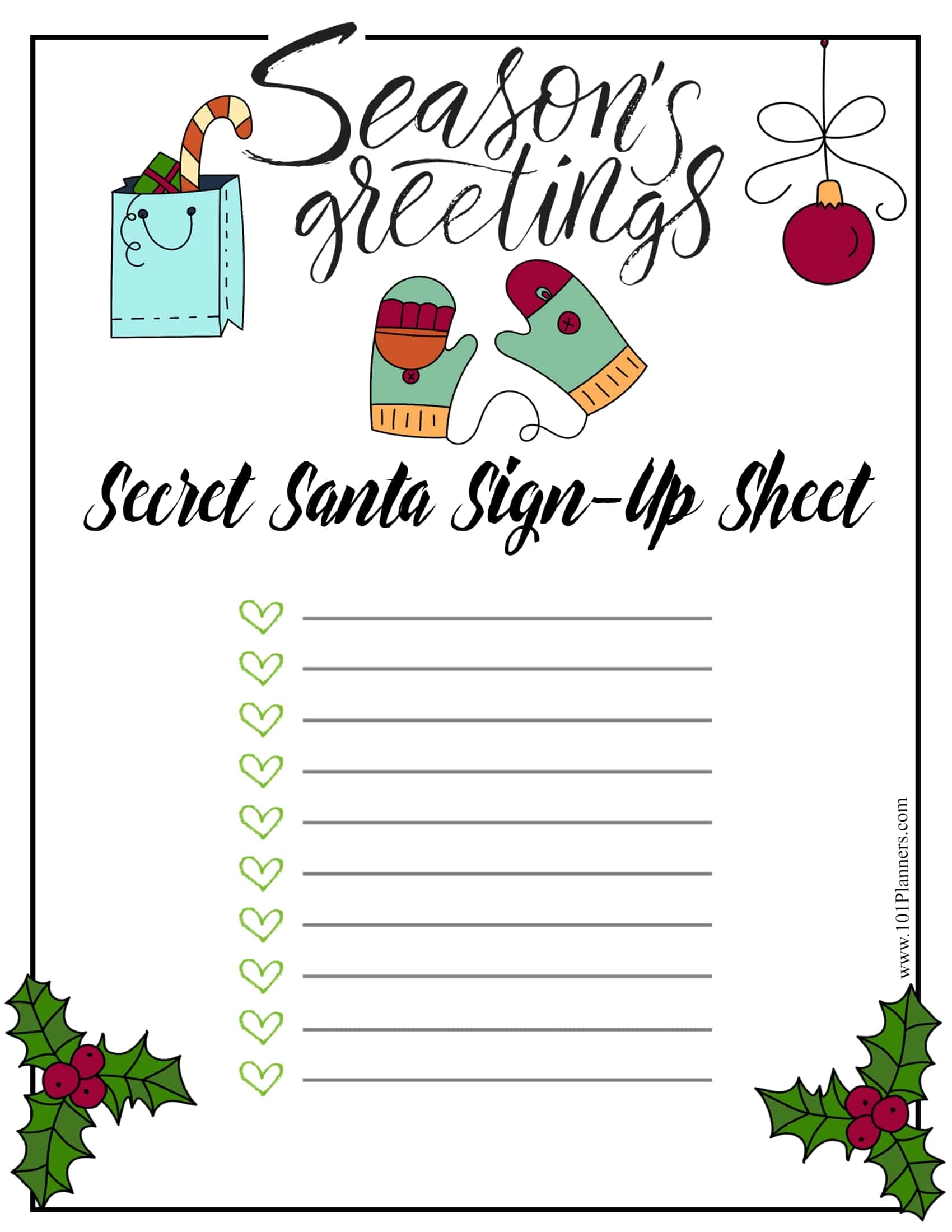 How To Create A Secret Santa List Template Free Sample Example