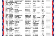 Ku Basketball Schedule 2021 20 Printable Printable Schedule