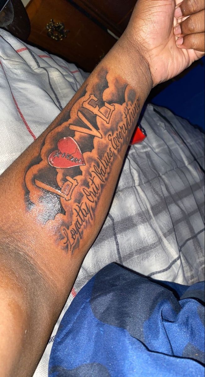 L VE LOYALTY OUT VALUES EVERYTHING Half Sleeve Tattoos For Guys Arm 