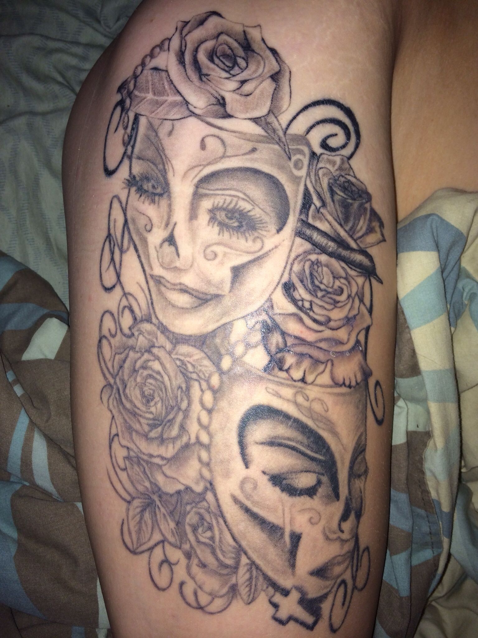 Laugh Now Cry Later Tattoo Completely Healed Done By Doug Westcott The