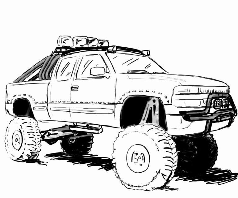Lifted Truck Coloring Pages At GetColorings Free Printable 