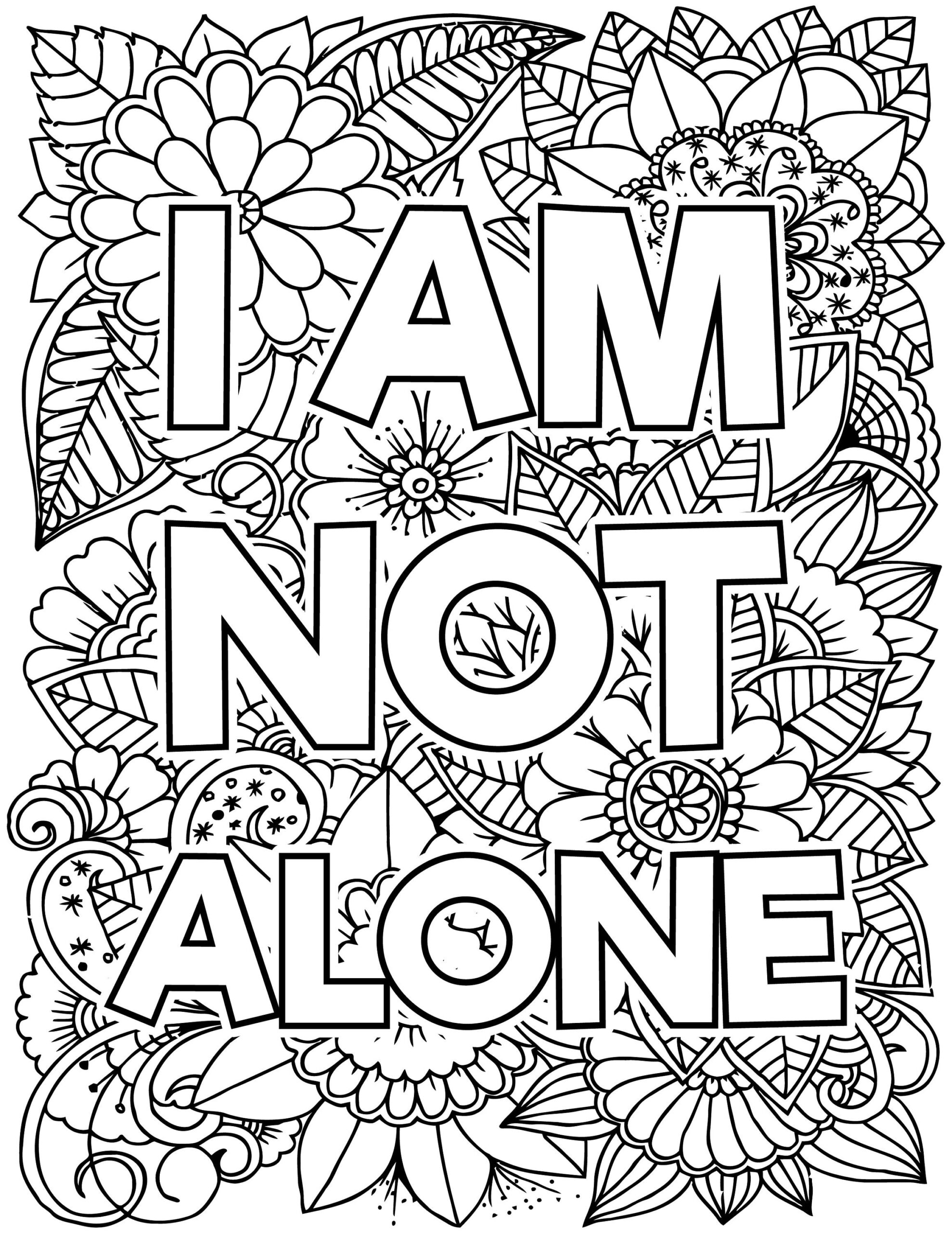 Mental Health Affirmations Coloring Book Pages Etsy Mental Health