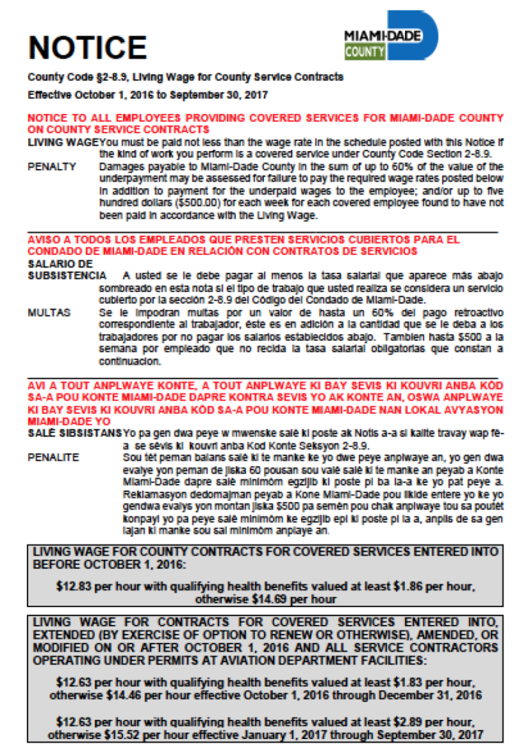 Miami Dade County s Living Wage Ordinance Is Put To The Test By Airport 
