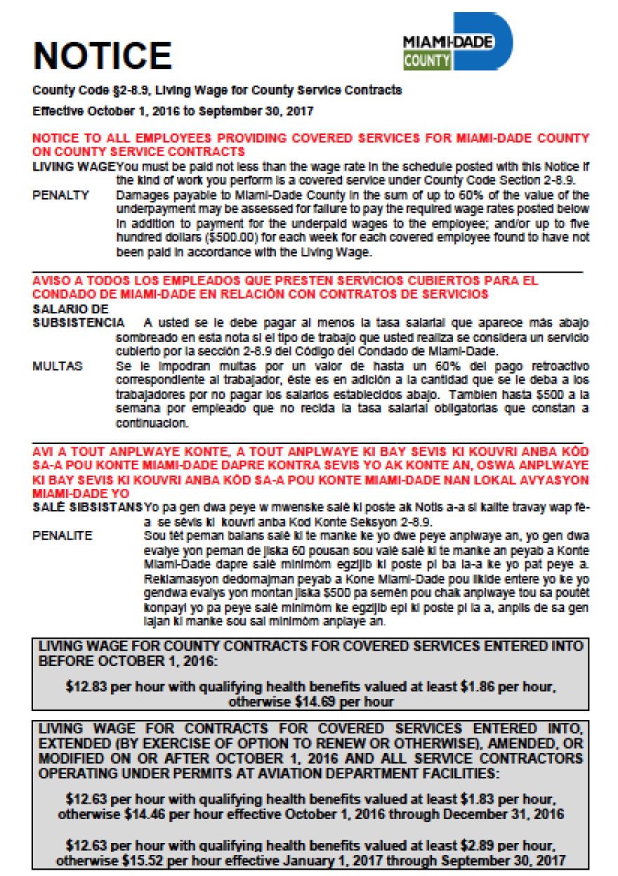Miami Dade County s Living Wage Ordinance Is Put To The Test By Airport