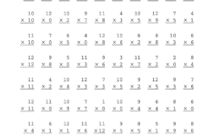 Multiplication Timed Test Printable 0 12 Fill Online Printable