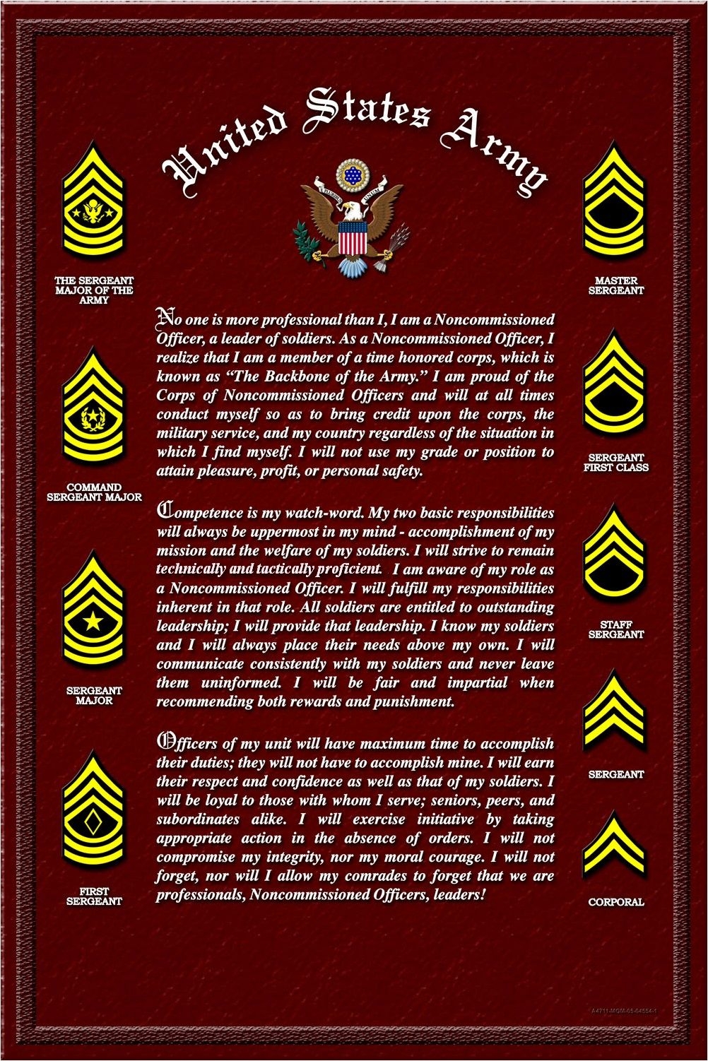 NCO Creed No One Is More Professional Than I I Am A Noncommissioned