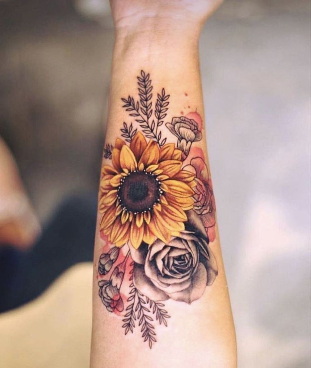 Nice 39 Impressive Black And White Sunflower Tattoo Ideas Tattoos