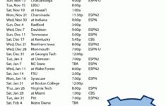 North Carolina Tar Heels Basketball Schedule 2016 17 Print Here Http