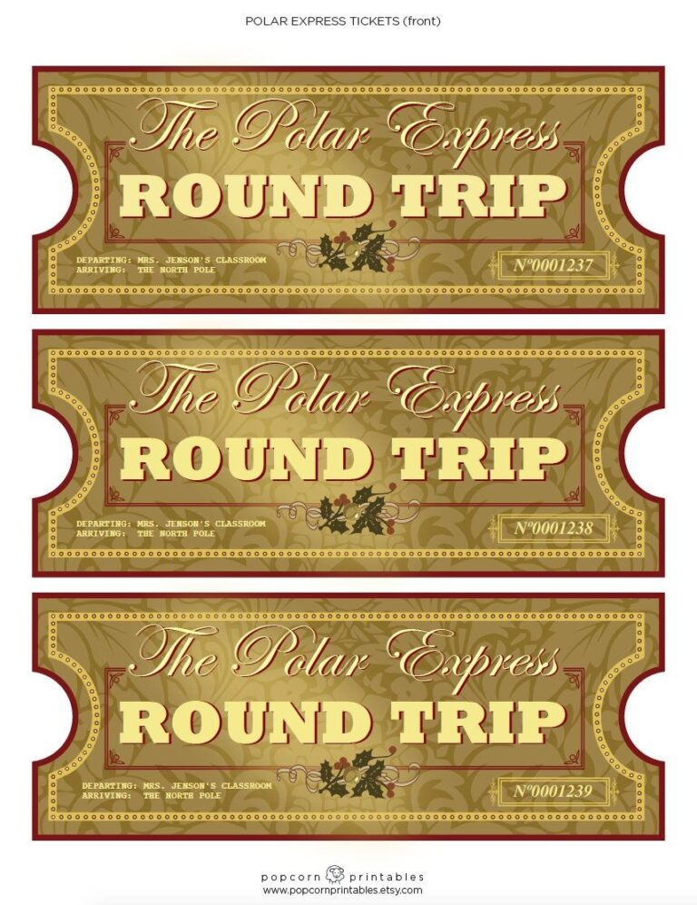 North Pole Express Tickets FULLY Editable Instant Download Etsy 