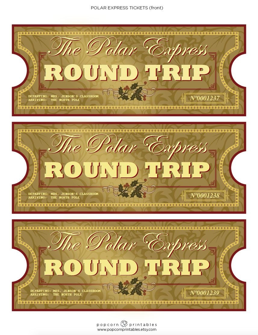 North Pole Express Tickets FULLY Editable Instant Download Etsy